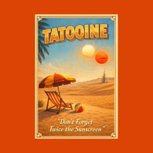 Desert Planet Beach Vacation – Twin Suns Retro Travel Poster Parody – Sci-Fi Summer Tee